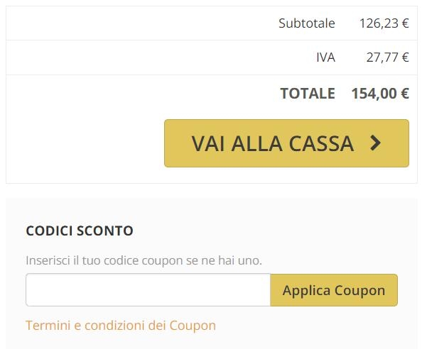 Inserimento Coupon sconto